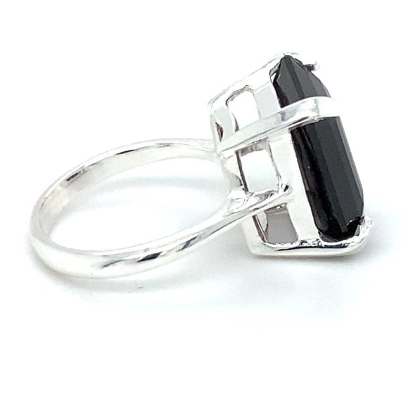 Pyrope 15.60ct Platinum Solid Silver Ring - Picture 3 of 6